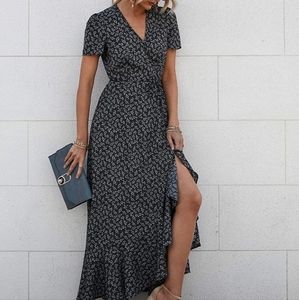 Brand new long black and white summer dress XL